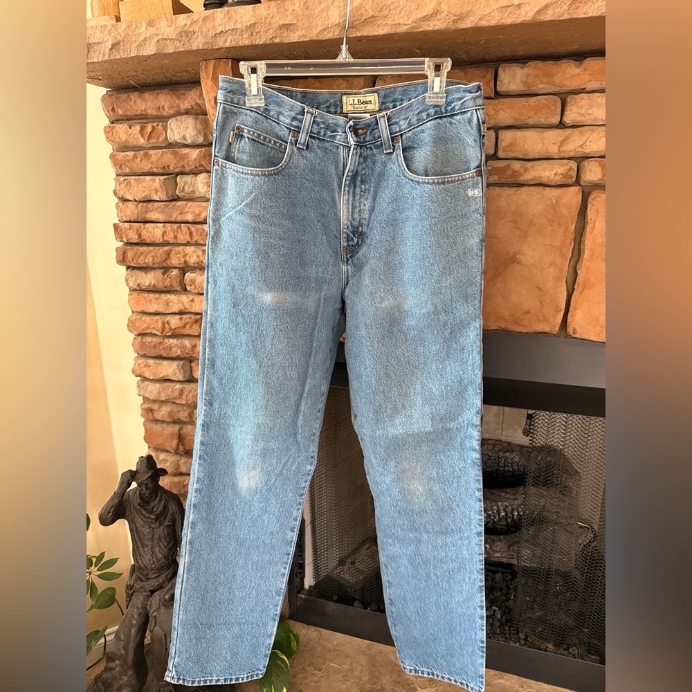 L.L. Bean Flannel Lined Mens Jeans 32x32 Classic Fit Denim Warm Winter Workwear